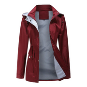 Trenchcoat Damen | Übergangsjacke Mit Abnehmbarer Kapuze