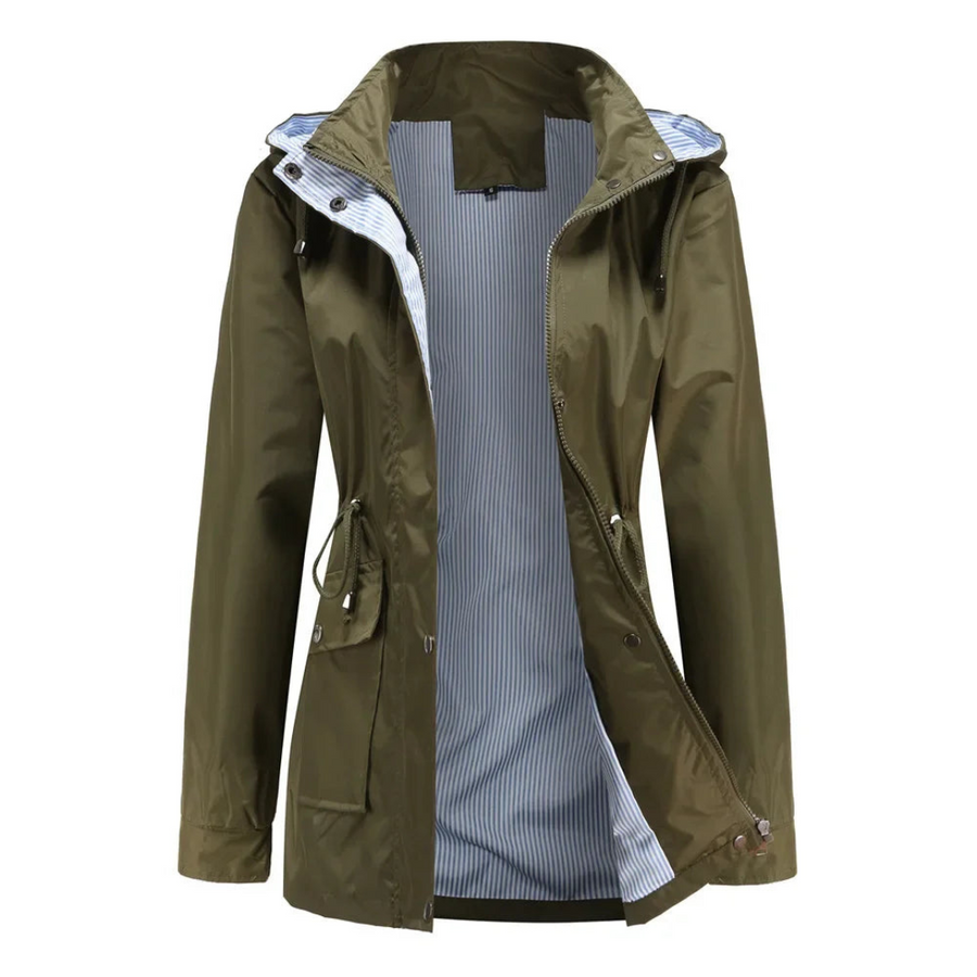 Trenchcoat Damen | Übergangsjacke Mit Abnehmbarer Kapuze