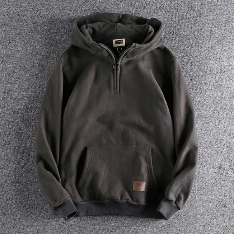 Lässiger Herren-Hoodie Mit Halbem Reißverschluss | Winter