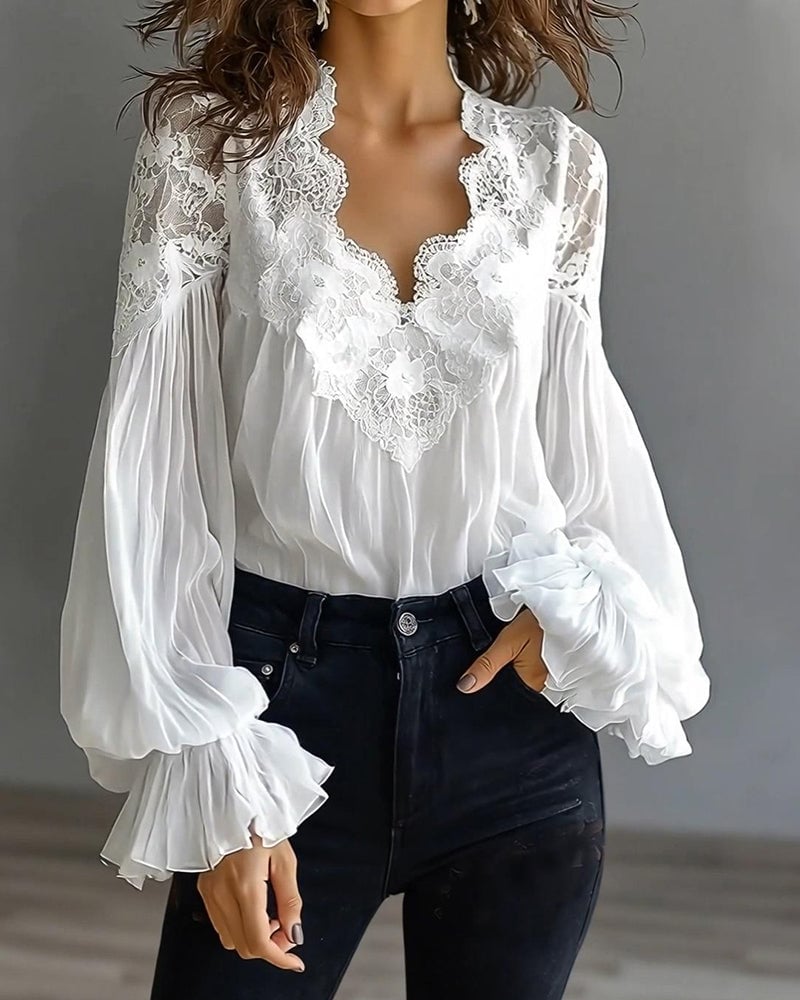 Alena | Bluse Damen elegant mit hochwertigen Spitzendetails