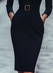 Heidi-Mode | Hochzeitsgastkleid Schwarz für Frauen Midi