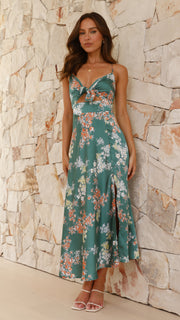 Flora | Romantisches Midikleid mit Blumendruck