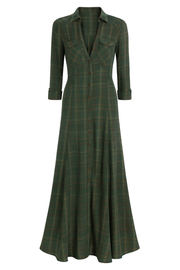 Solene | Karierte Maxi-Hemdkleid