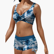 Twist-Bikini-Top mit Shorts - Damen Zweiteiler für den Sommer
