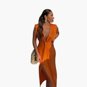 Elegantes Plisseekleid - Damen Maxikleid für festliche Anlässe