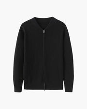 Bennett | Stehkragen Herren Rippstrick Reißverschluss Strickjacke