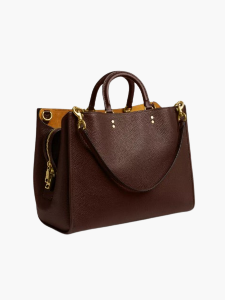 Klassische Leder Tasche mit Wildlederakzenten – Multifunktionale Damen- und Herrentasche für jeden Anlass