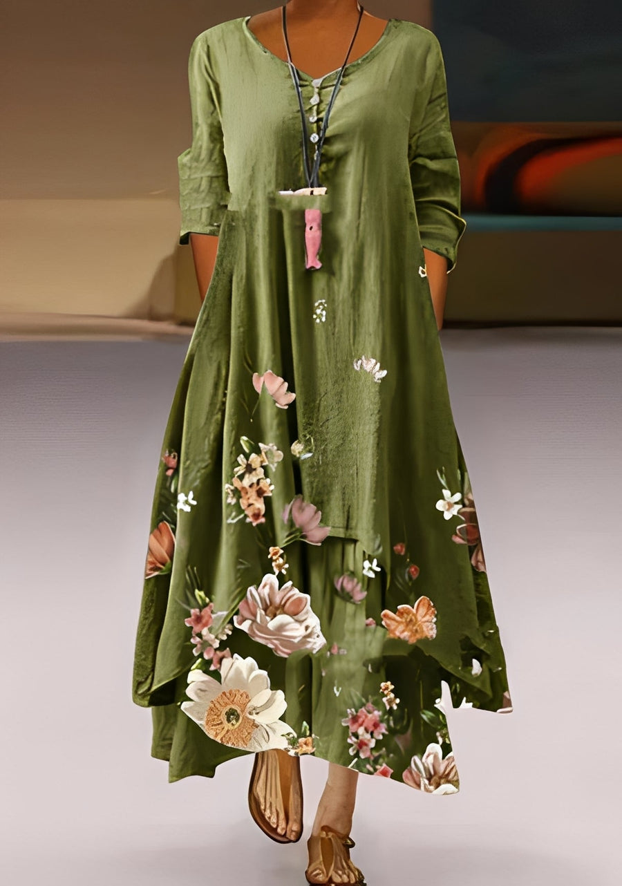 Belle - Stilvolles, locker sitzendes Kleid mit Print für Damen