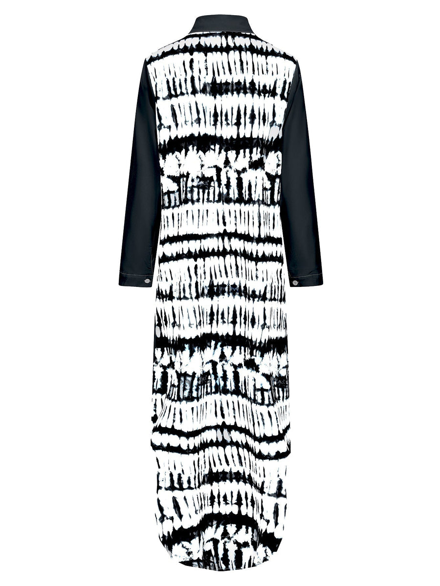 Weiches | Kleid mit Kragen und langen Ärmeln in Schwarz für dich