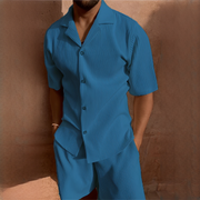 Junmar - Herren-Set mit Hemd und Shorts, lässig