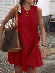 Kurzes Leinenkleid