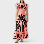 Amy - Elegantes Palmenkleid