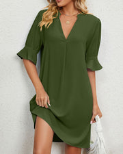 Isla - marineblaues flatterkleid