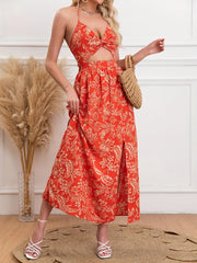 Alina Soleil™ | Cut-Out Maxikleid mit Blumenmuster