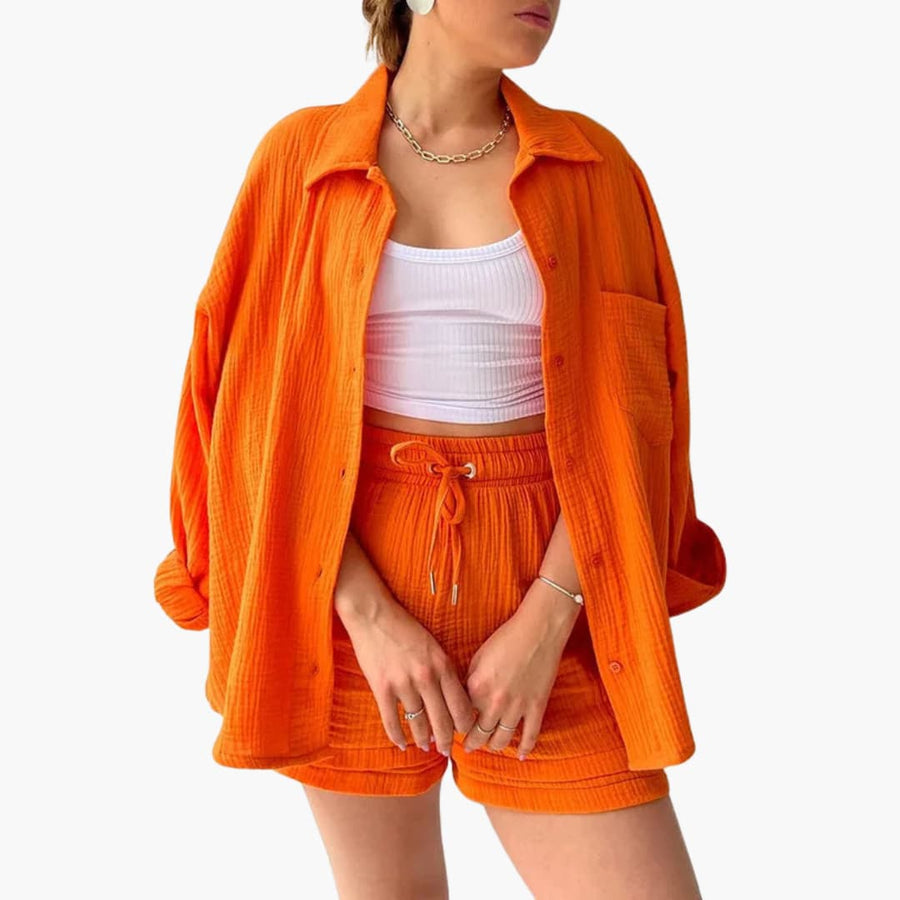 Zweiteiliges Set mit Shorts für Damen - lässiger Sommerlook