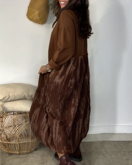 Dragica – Kleid Mit Rundhalsausschnitt Und Unregelmäßigem Patchwork Drucken