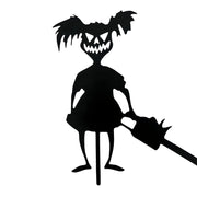 SpookyCharm Personalisierbares Halloween‑Gartenschild mit Figuren – Dekoration für Außenbereiche