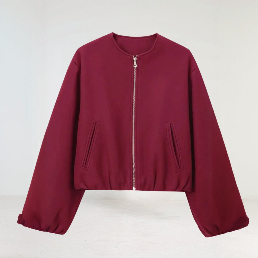 Cropped Damen Übergangsjacke – mit Ballonärmeln & modernem Schnitt