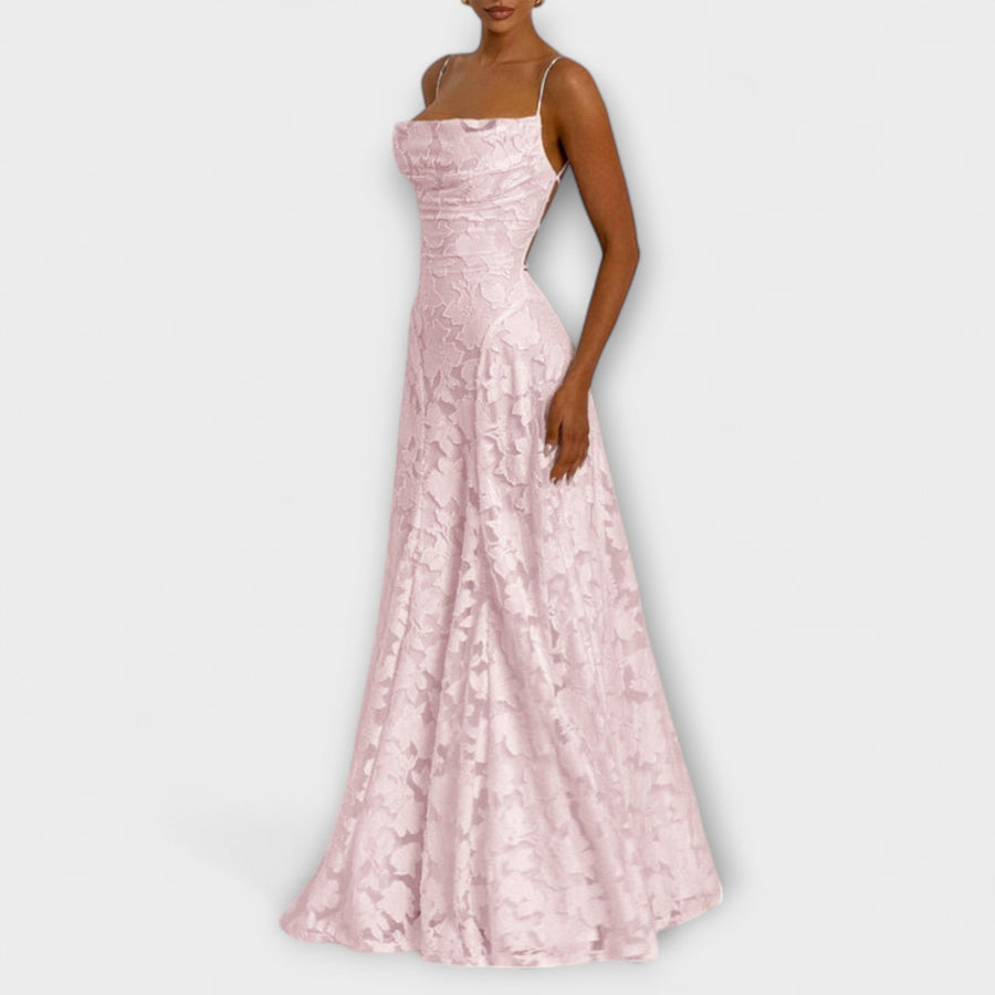 Emberly - Elegantes Jacquard-Maxikleid für besondere Anlässe