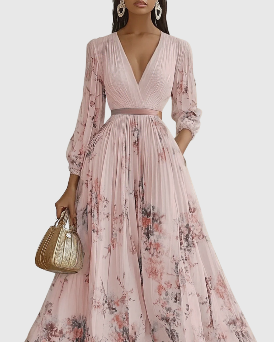 Siena™ - Elegante Plissee Maxi Kleid