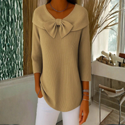 Dorothea | Damen Schleifendetail Dreiviertelärmel Top