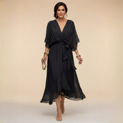 MARTA™ | CHIFFONKLEID MIT V-AUSSCHNITT