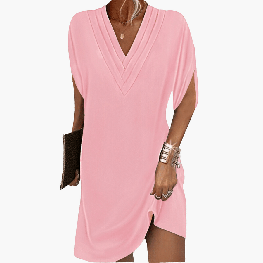 Kleid Damen - Elegant mit V-Ausschnitt & kaschierendem Schnitt