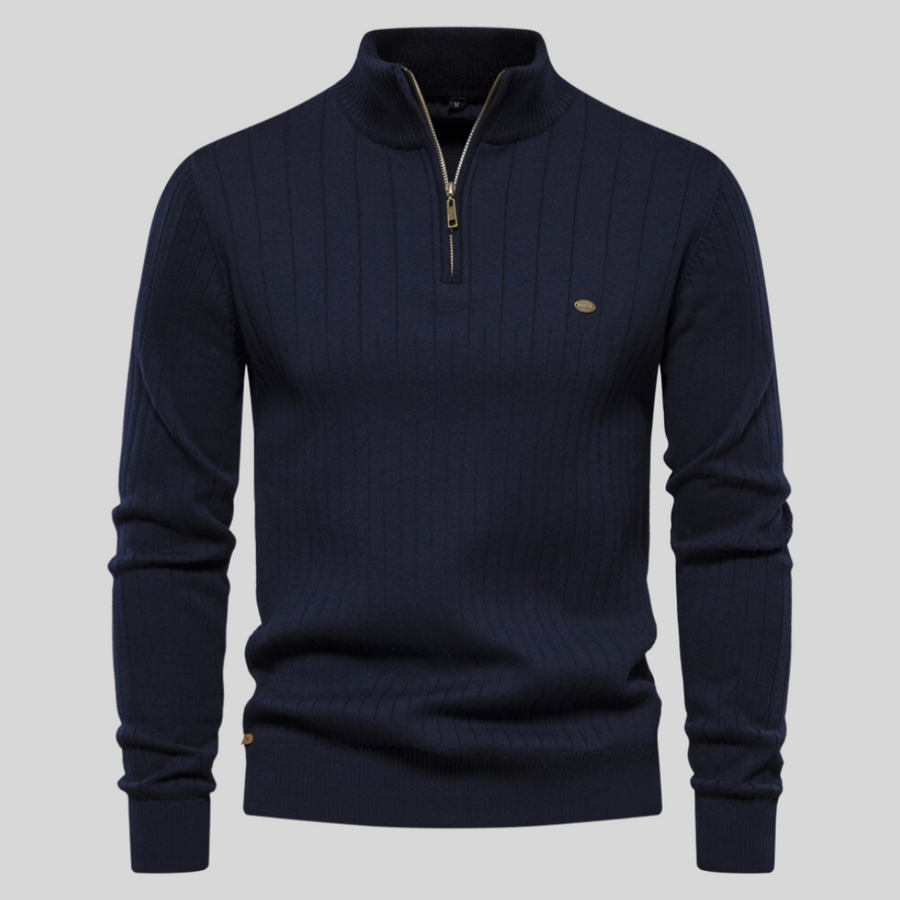 Erik | Herren Frühling Viertelzip Langarm Pullover