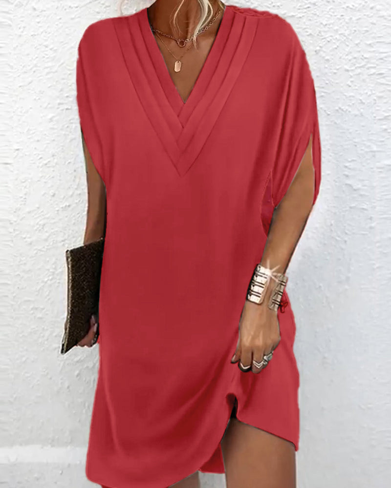 Amelia | Elegantes V-Ausschnitt Kleid