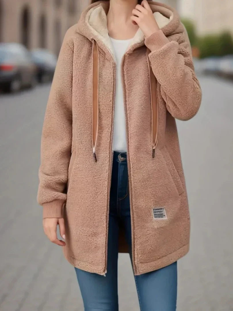 NORBERTA - SHERPA-JACKE MIT KAPUZE