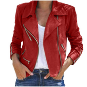 Heidi-Mode | Vintage Lederjacke mit Reißverschluss für Frauen
