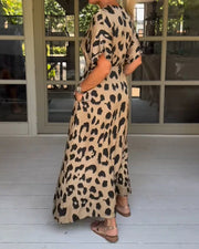 LISBETH - LANGES KLEID MIT TIERPRINT