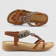 Viola | Damen Riemchen Flache Offene Zehen Sandalen