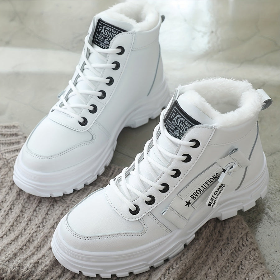 Winterschuhe Damen Stiefel | High-Top mit Lace-Up und Profilsohle