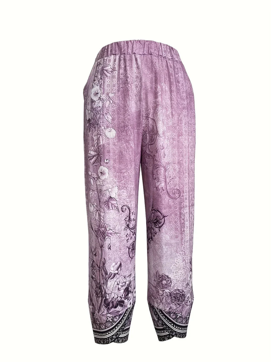 Kayden – Vintage Capri Hose Mit Blumenmuster