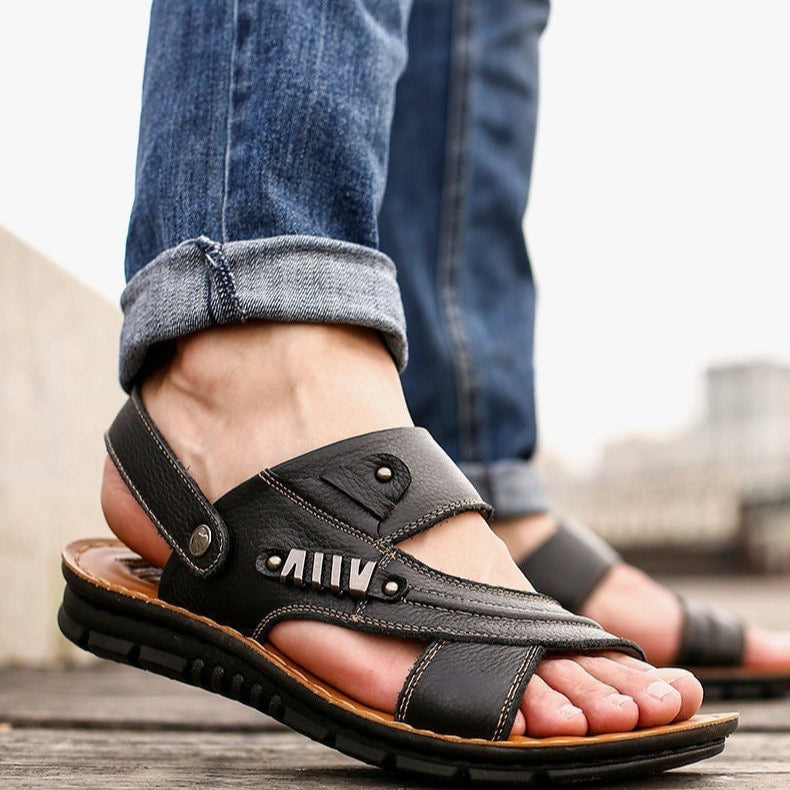 Herren-Sandalen aus echtem Leder mit atmungsaktivem, ergonomischem Design - Martín
