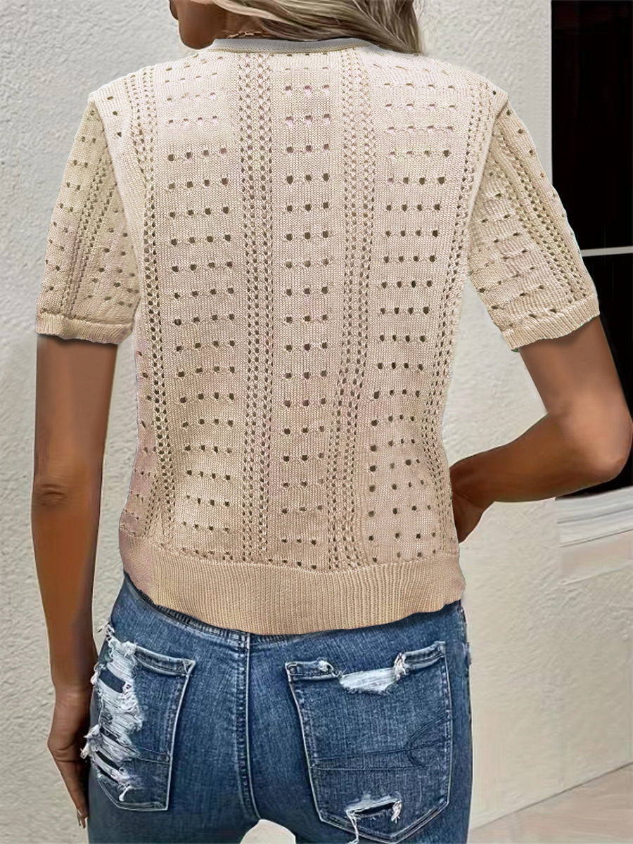 Amelia | Strickcardigan V-Ausschnitt Kurzarm