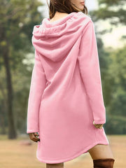 Bequemes - Rotes Kapuzen Sweatshirtkleid mit Taschen für dich