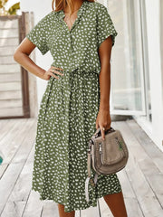 Bequemes Casual Kleid | Gepunktetes kurzärmeliges Sommerkleid für dich
