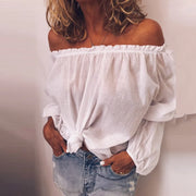 Heidi-Mode | Off Shoulder Bluse mit Eleganten Ballonärmeln