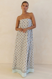Arya Schulterfreies Maxikleid | Braunes Quadrat
