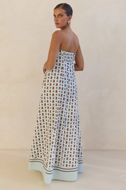 Arya Schulterfreies Maxikleid | Braunes Quadrat