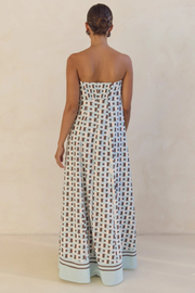 Arya Schulterfreies Maxikleid | Braunes Quadrat