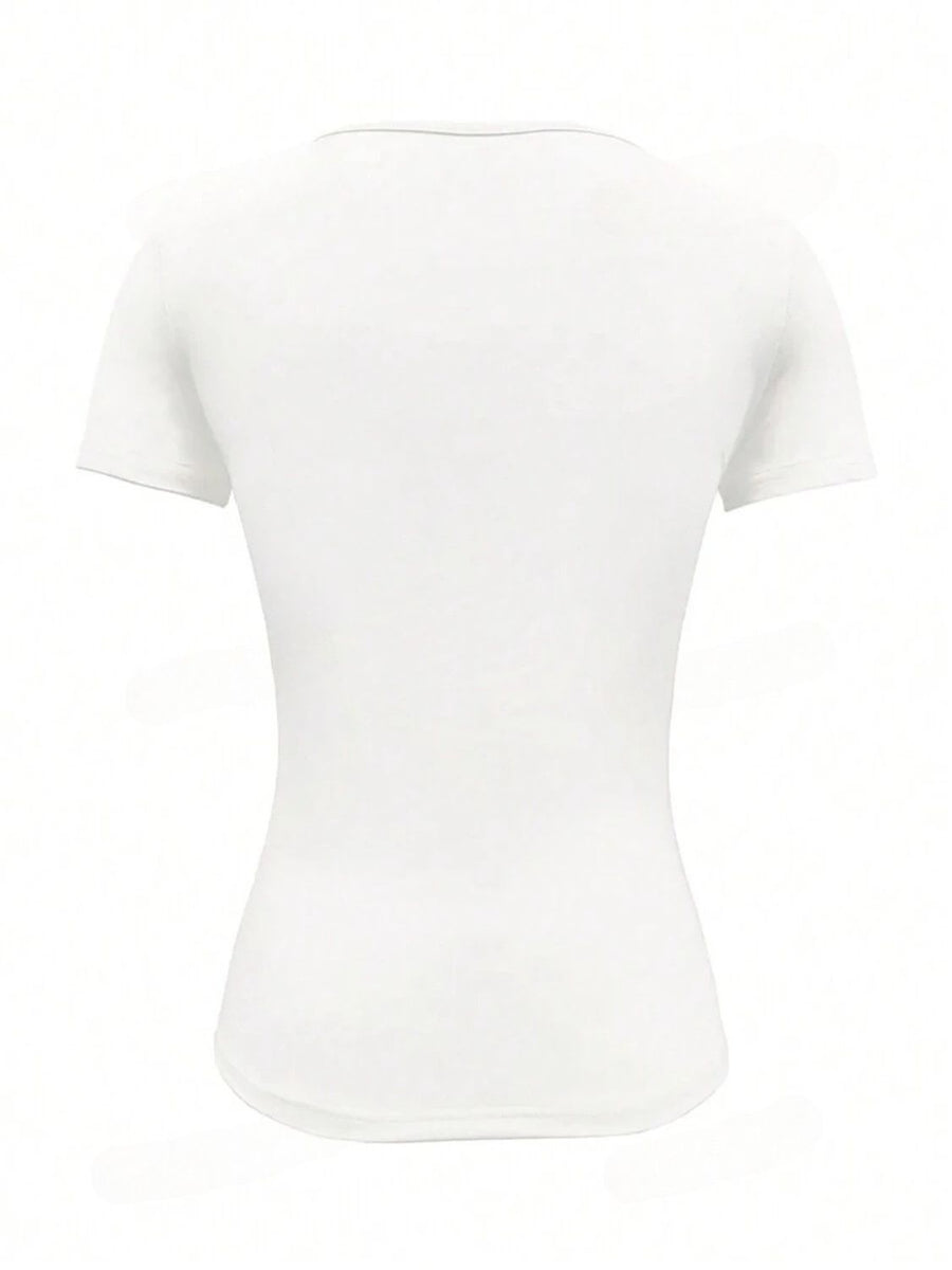Heidi-Mode | Rundhalsausschnitt Kurzarm T-Shirt