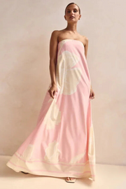Arya Schulterfreies Maxikleid | Rosa Druck