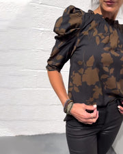 Nina | Modische Damen Bluse modern mit Rüschen & Puffärmel