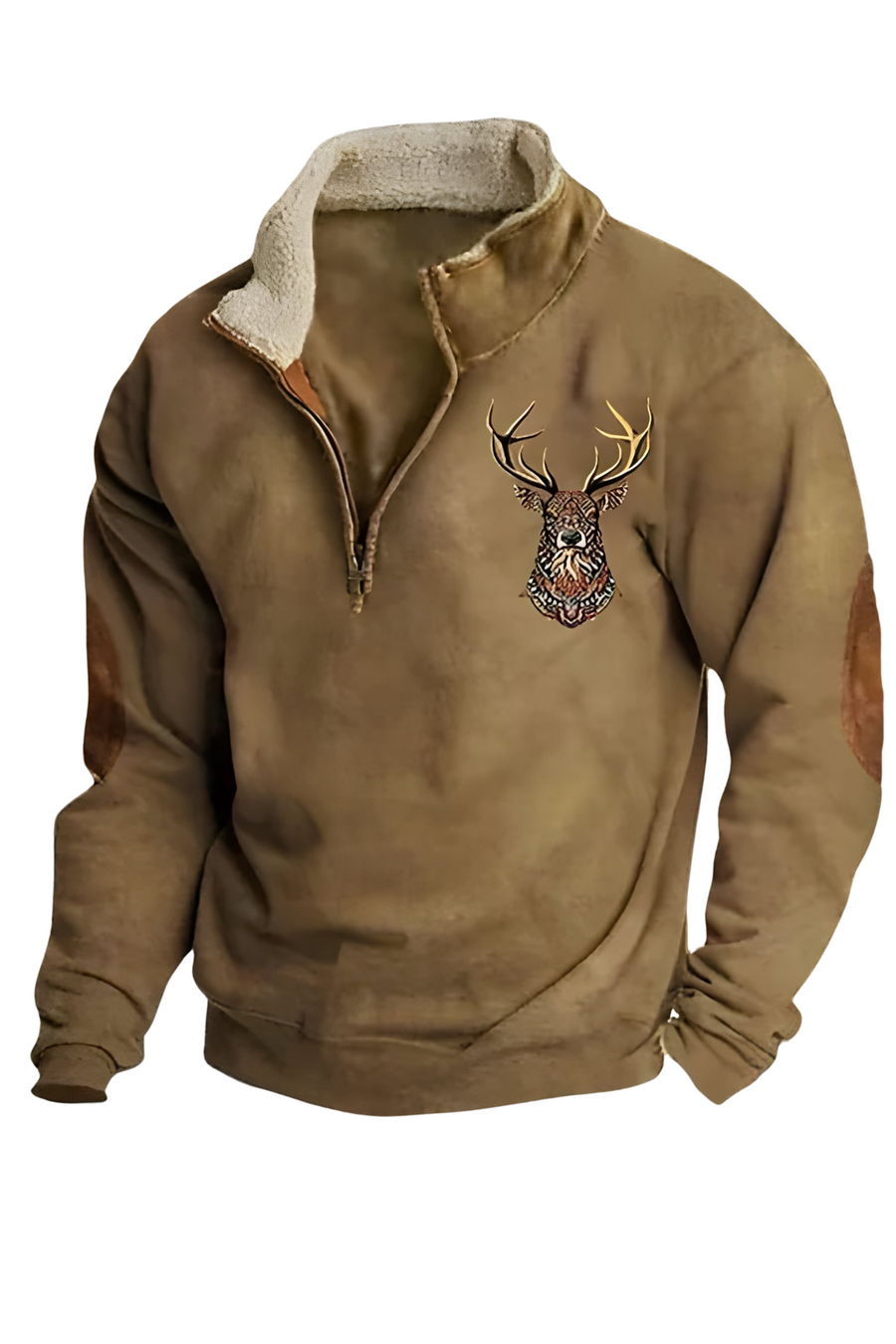 Kristoff Strickpullover mit Hirschdetail | Braun