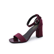 Damen eleganter Riemchen-Sandaletten mit robustem Blockabsatz und verstellbarem Fesselriemen Heidi-Mode