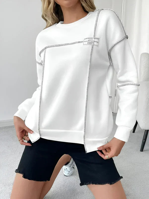 Ottilie - asymmetrisches geripptes kapuzensweatshirt für damen