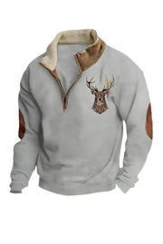 Kristoff Strickpullover mit Hirschdetail | Weiß
